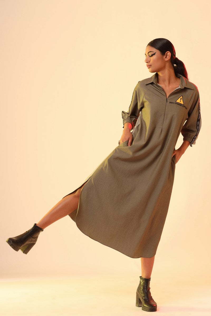 Olive Caution Dress