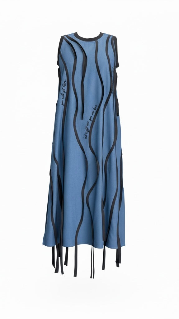 Denim fluid stripes dress