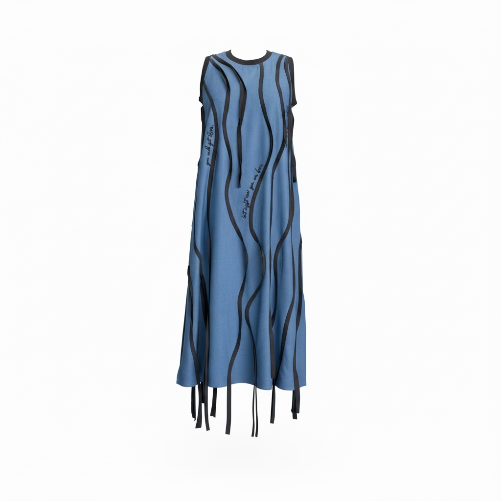 Denim fluid stripes dress