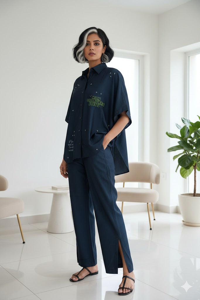 Scribbled Kaftan Set