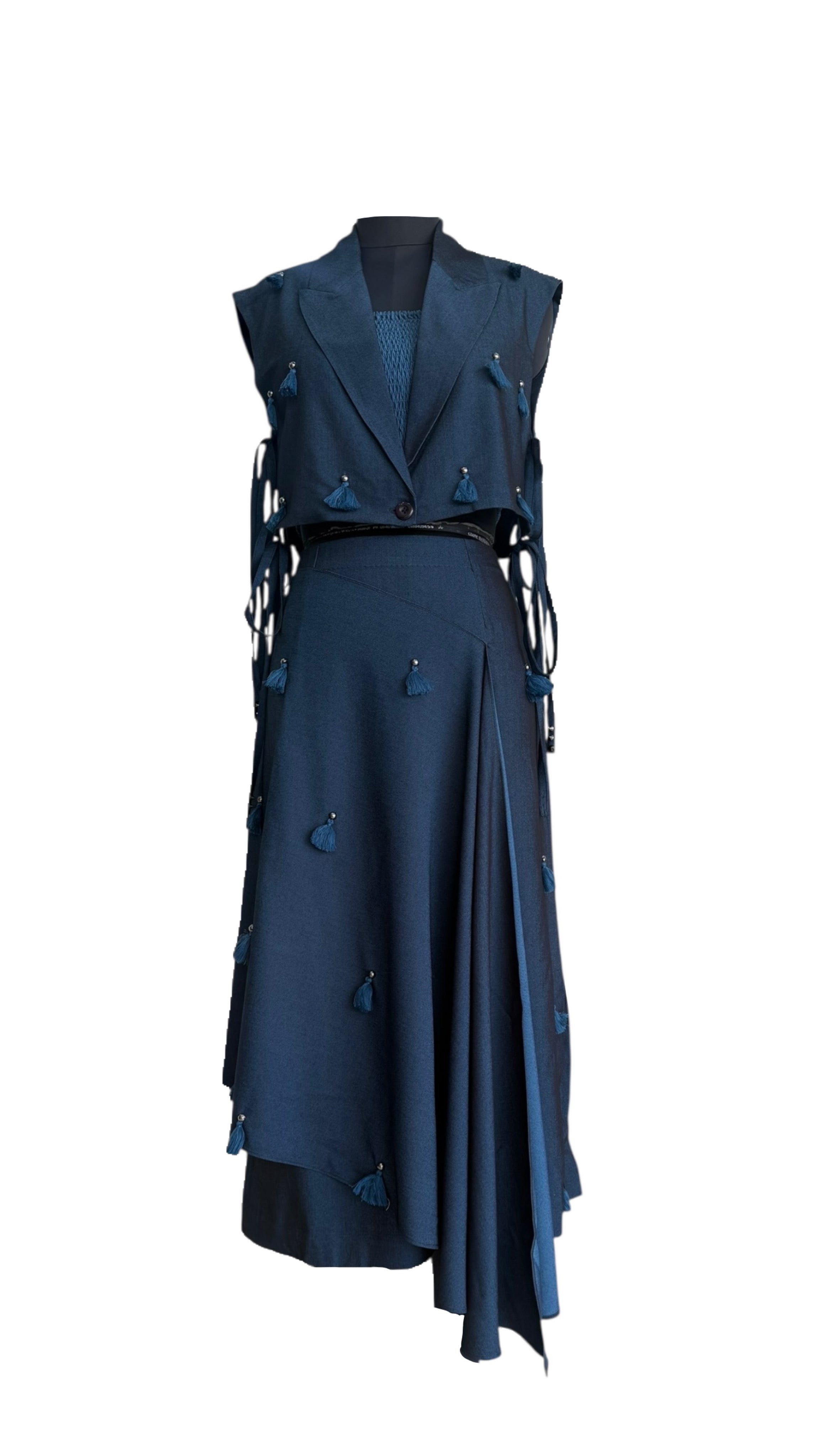Tassel jacket and skirt set