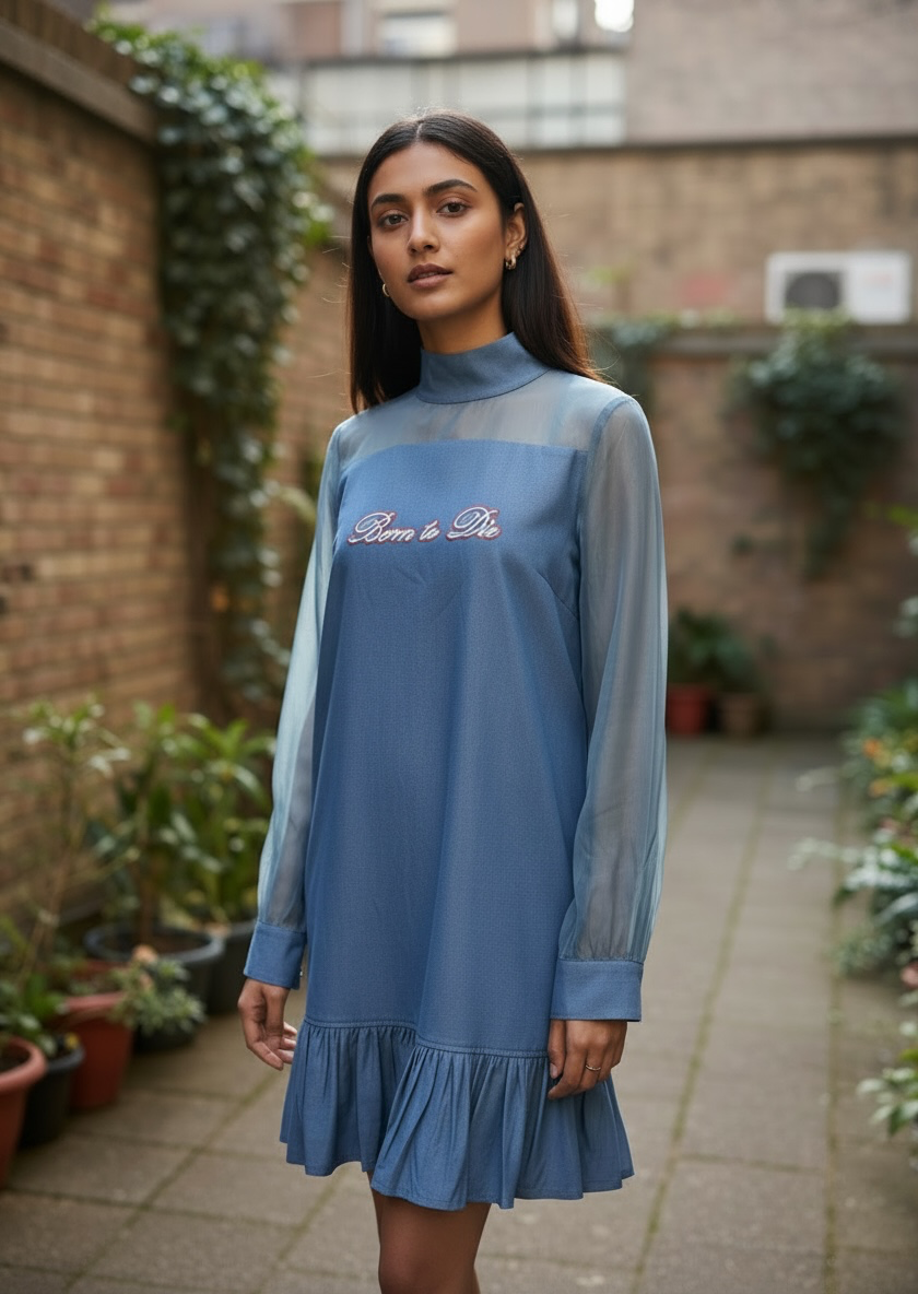 Printed Denim Dress