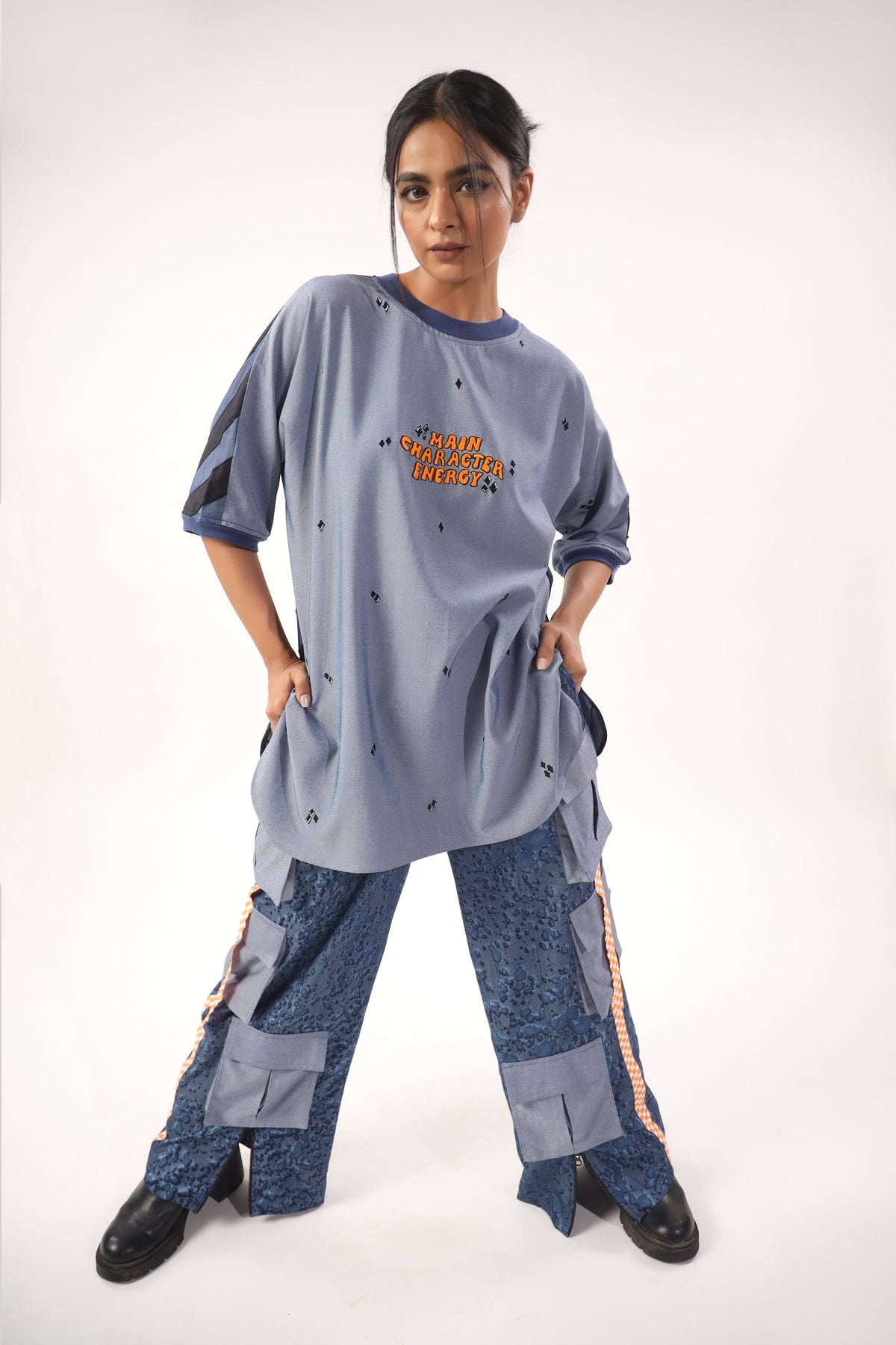 Main character top and cargo pants