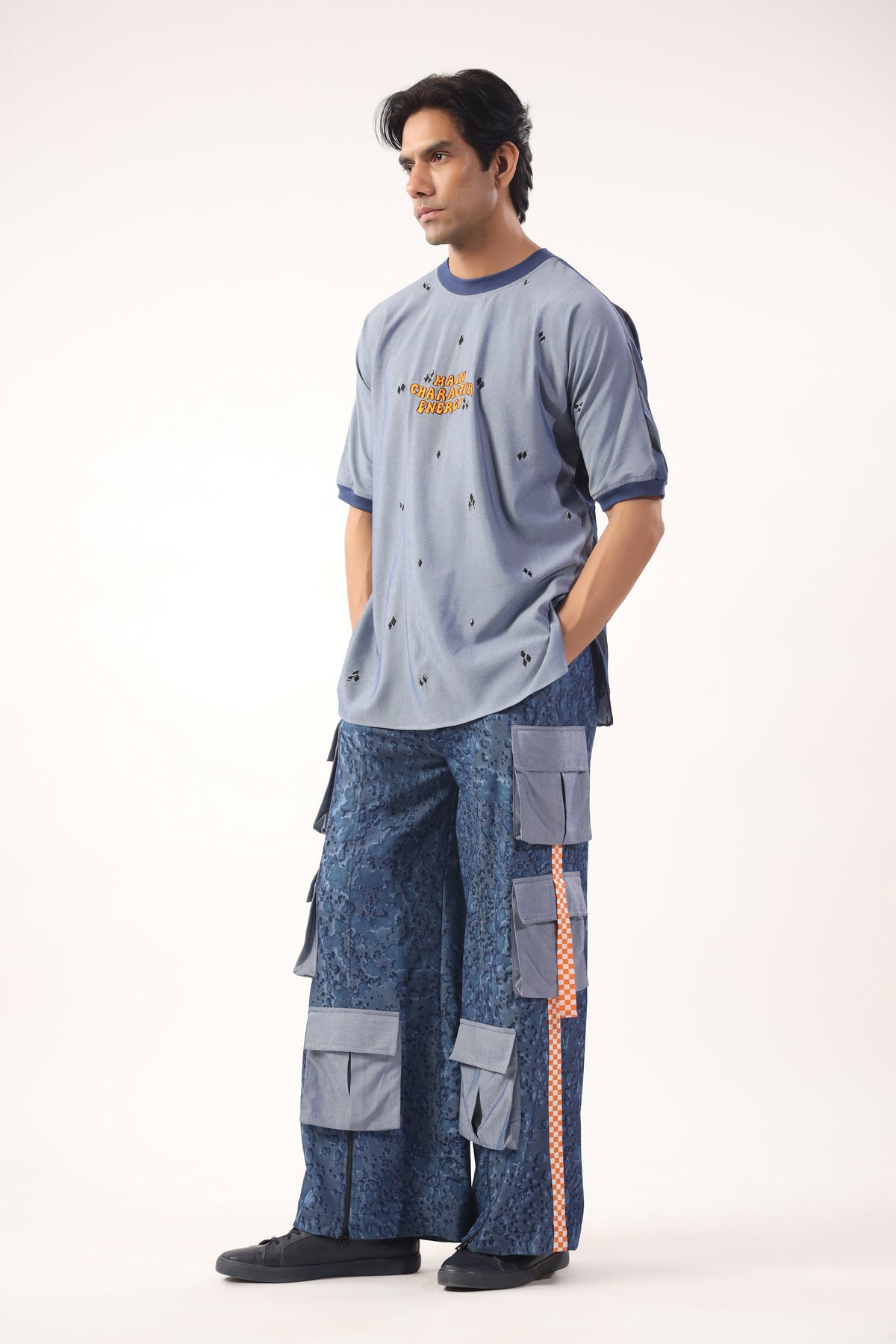 Main character top and cargo pants