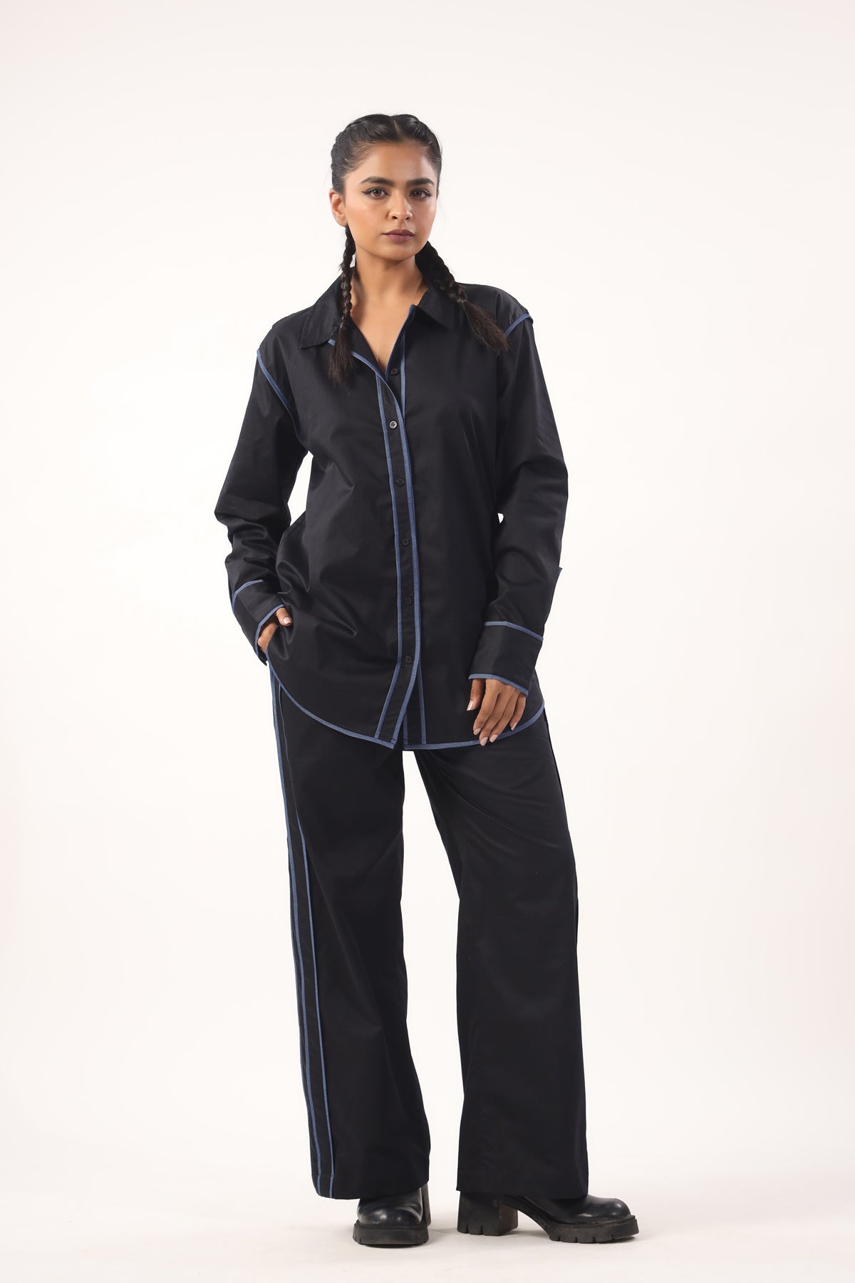 Scribbled shirt and pant set