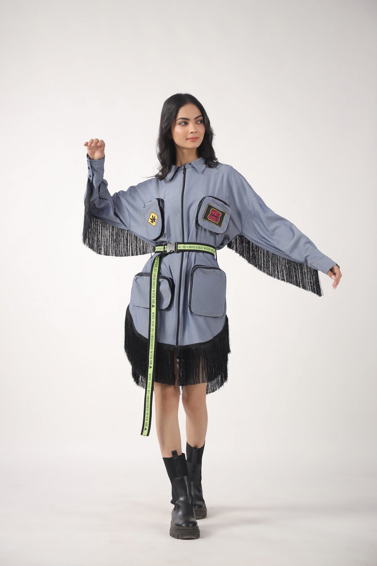 Jacket Dress With Tassels