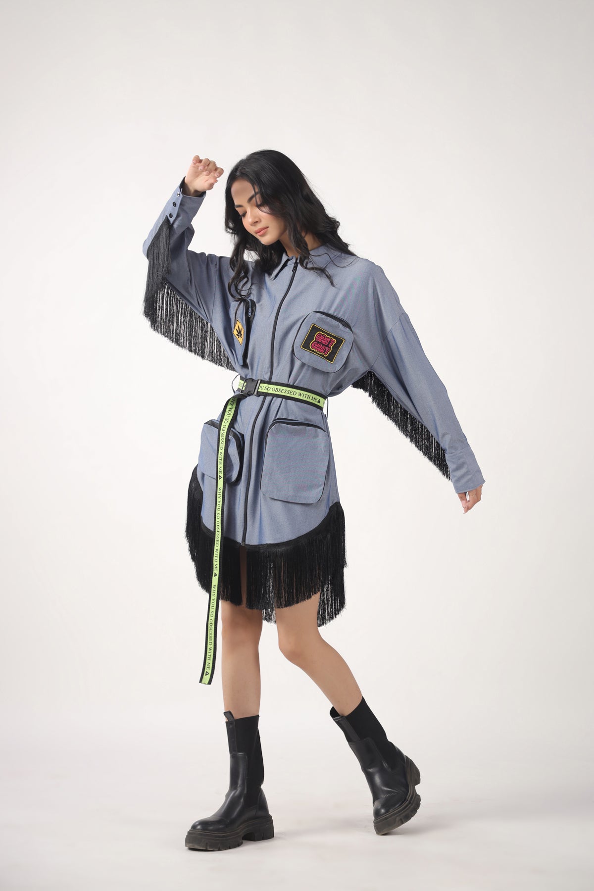 Jacket Dress With Tassels