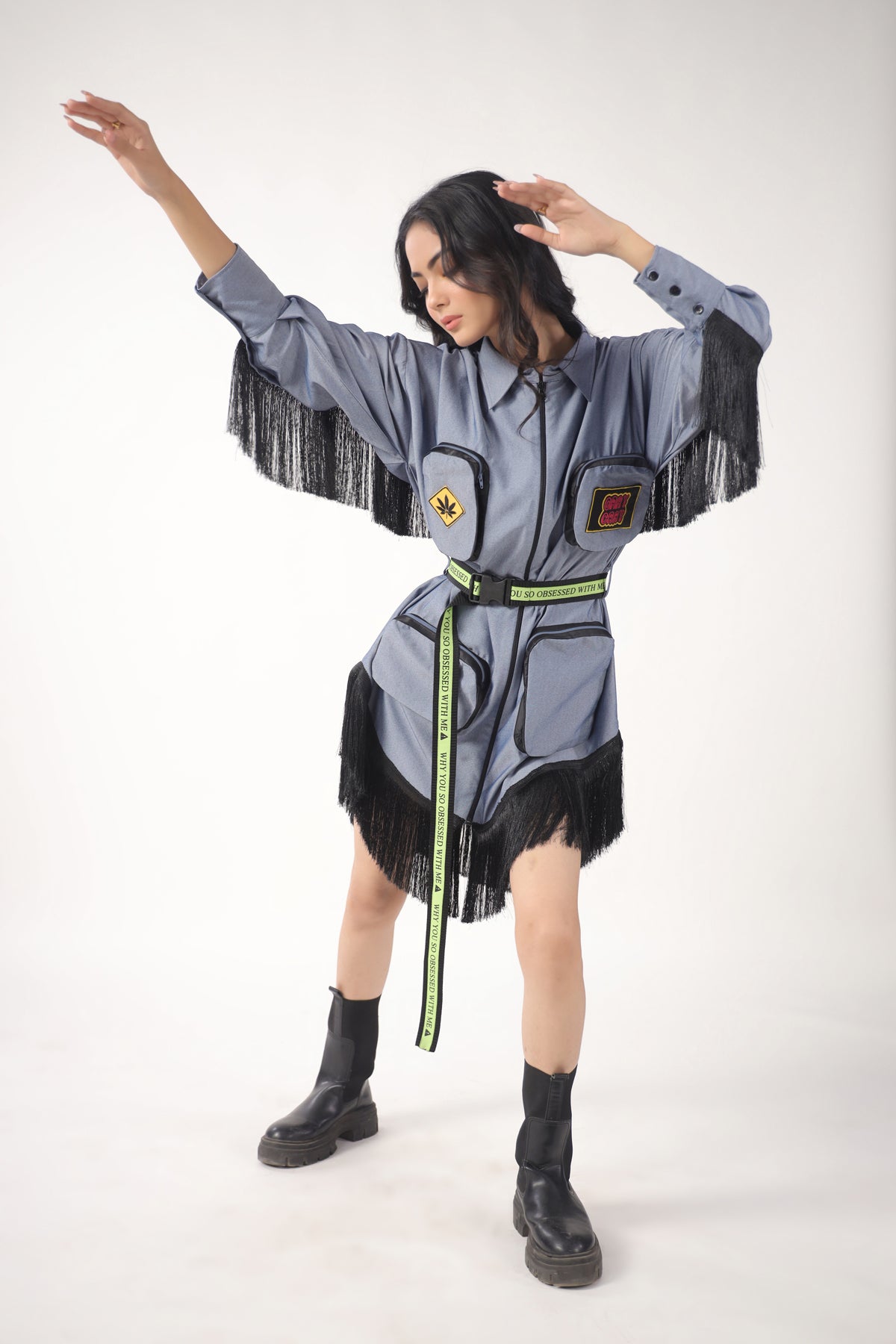 Jacket Dress With Tassels