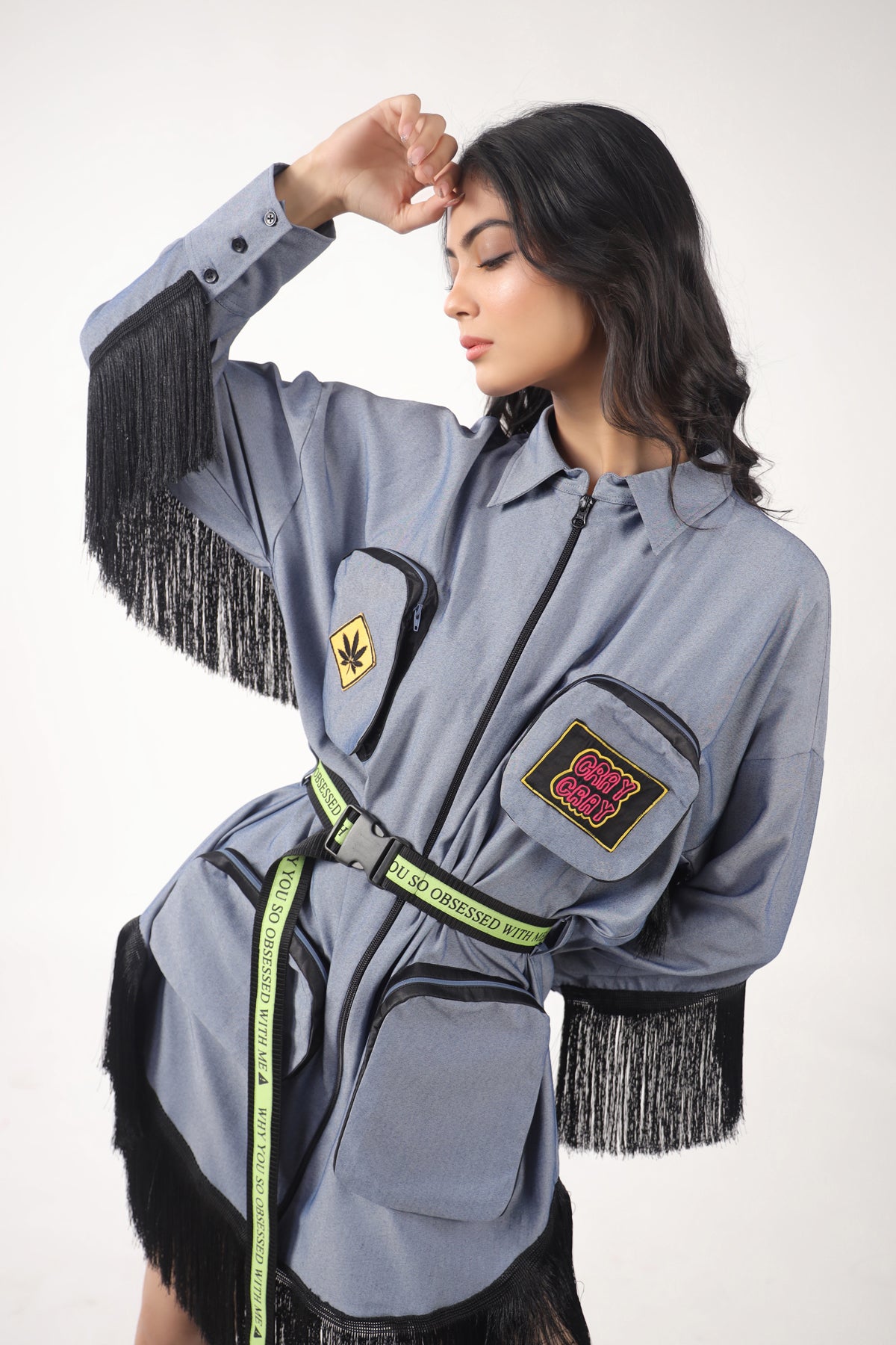 Jacket Dress With Tassels