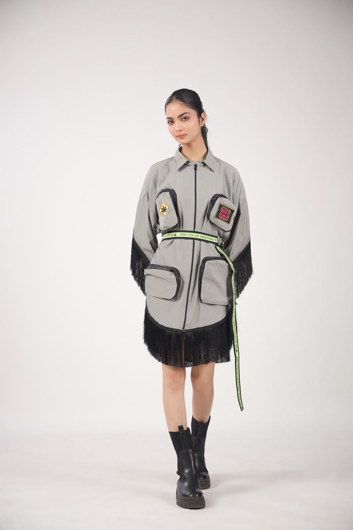 Jacket Dress With Tassels