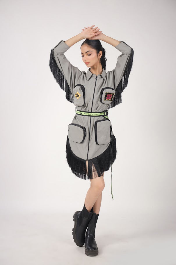 Jacket Dress With Tassels