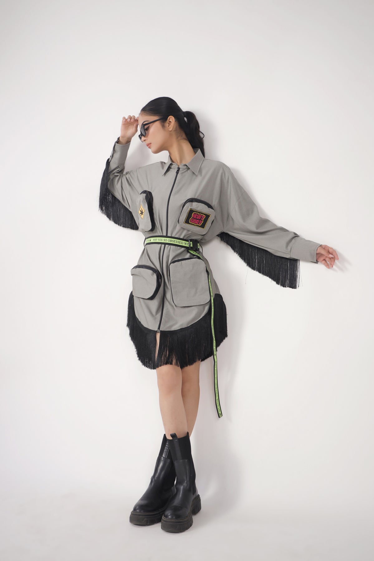 Jacket Dress With Tassels