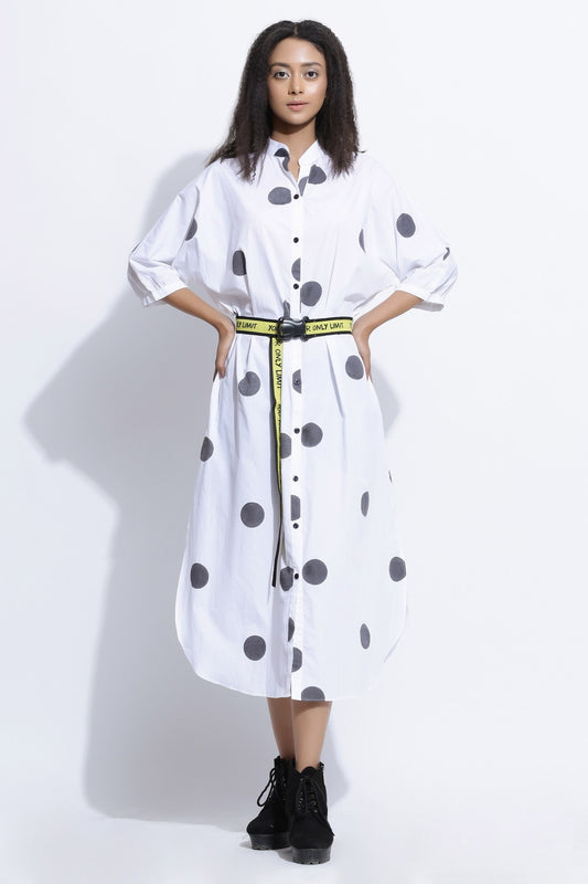 Polka Dress With Belt