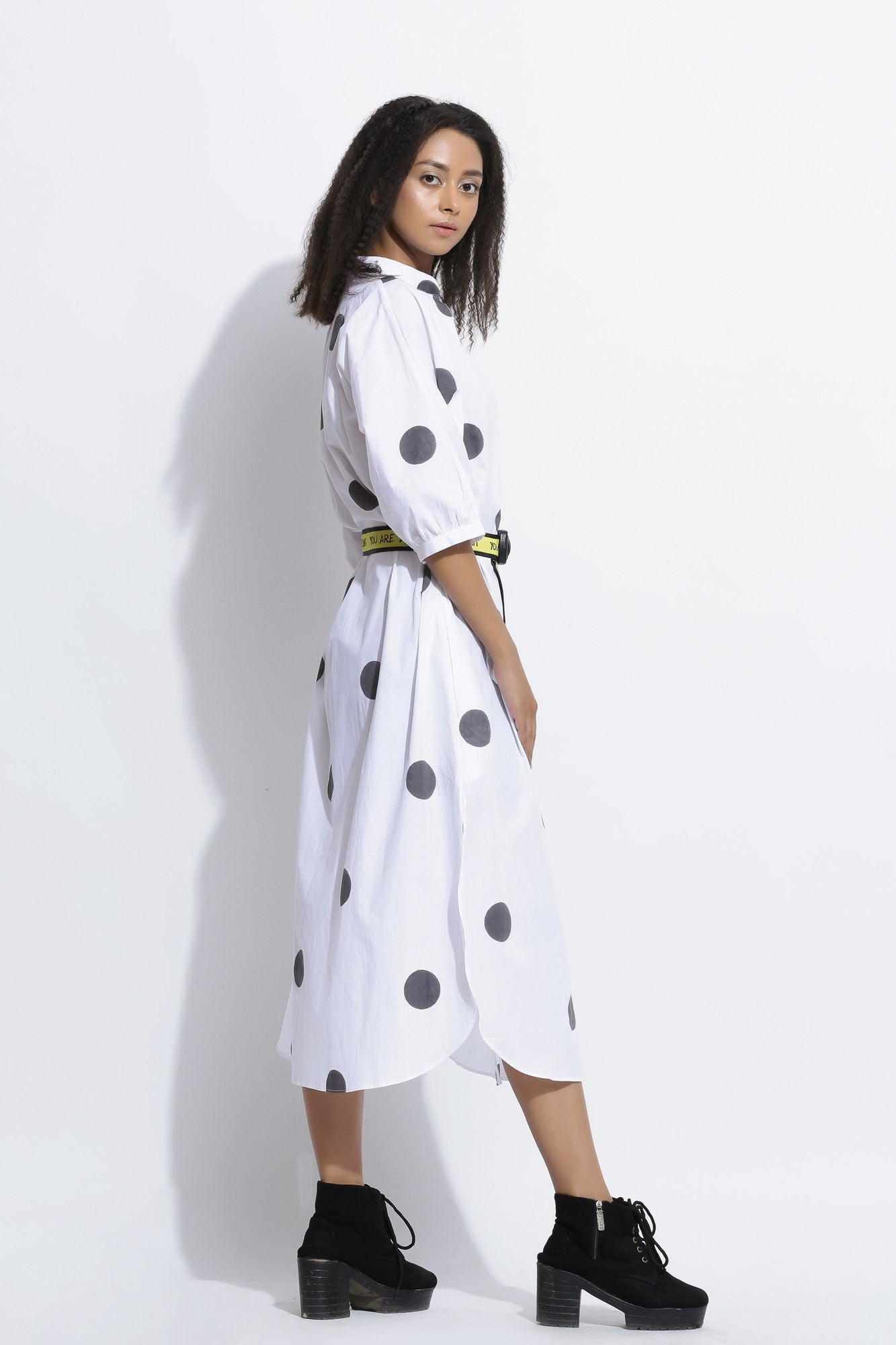 Polka Dress With Belt