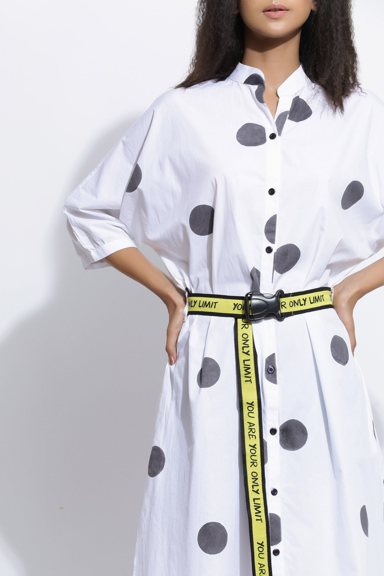 Polka Dress With Belt