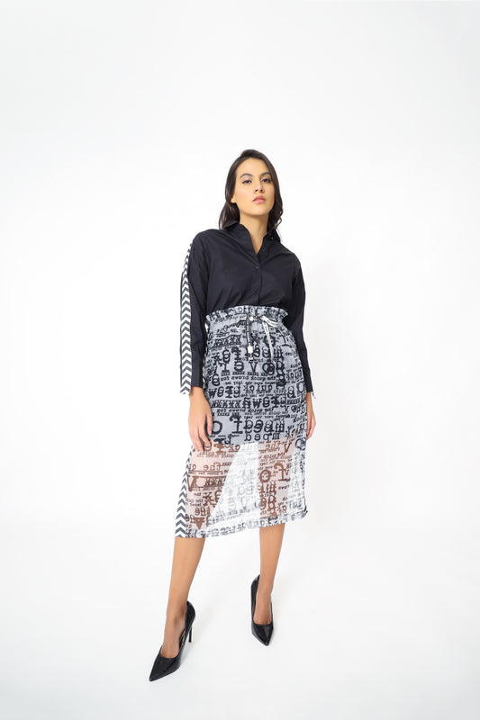 Printed Organza Skirt