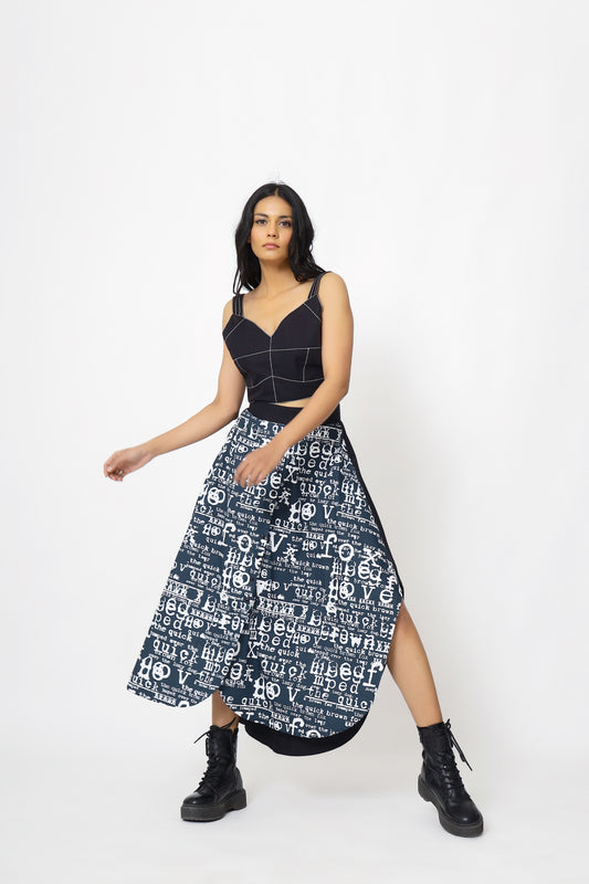 Black Printed Skirt