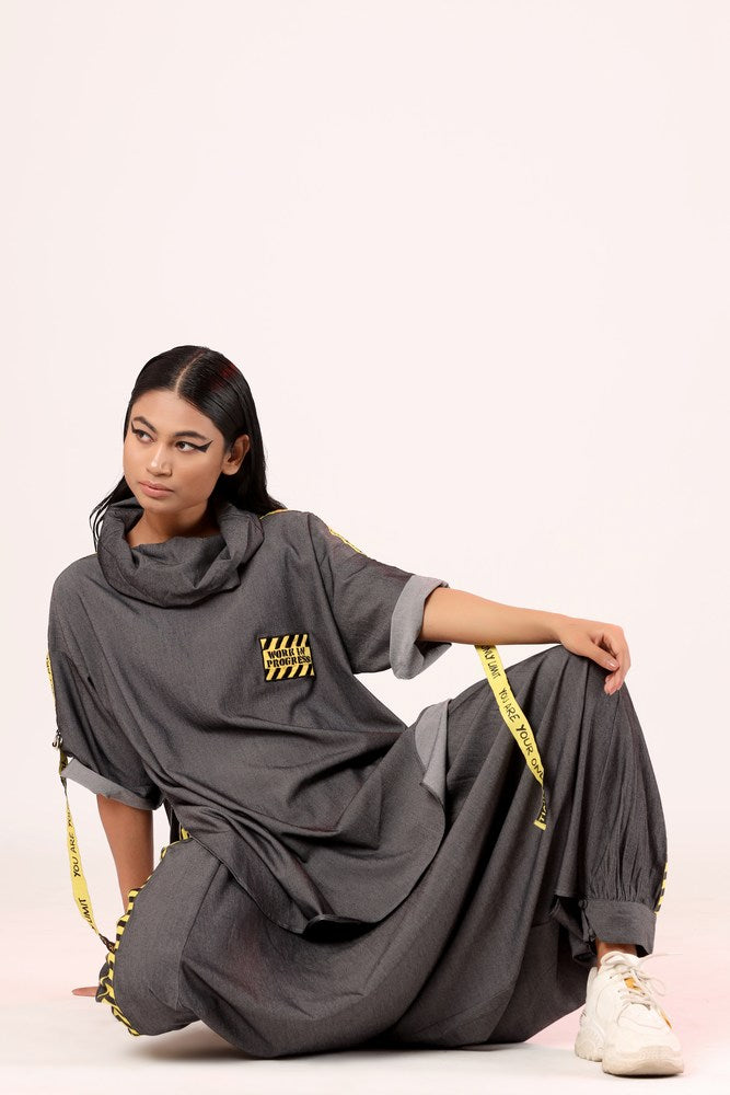 Black Harem Pants And WIP Cowl Top Set