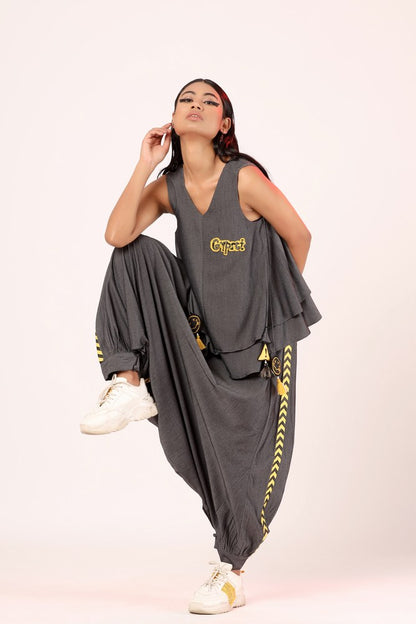 Black Harem Pants And Gypset Top Set