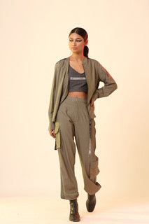 Olive Track Pants