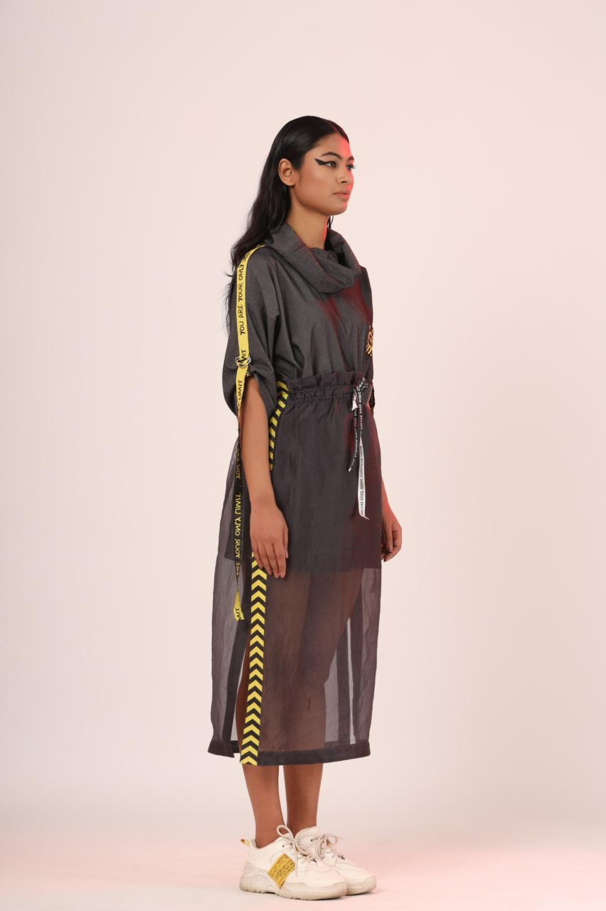 WIP Cowl Dress And Organza Skirt Set