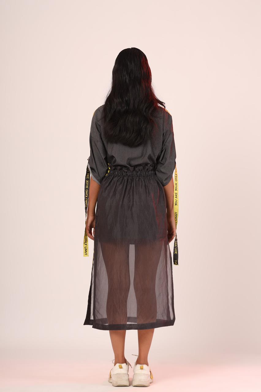 WIP Cowl Dress And Organza Skirt Set