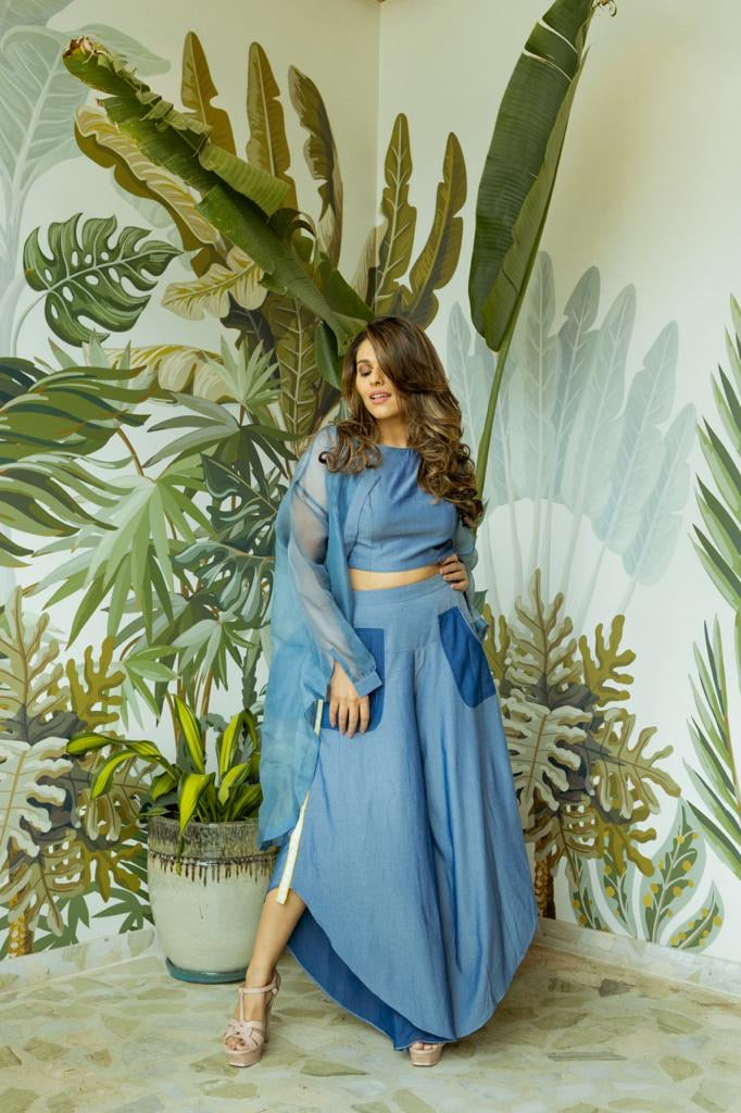 Flare Pants And Inch Tape Crop Top