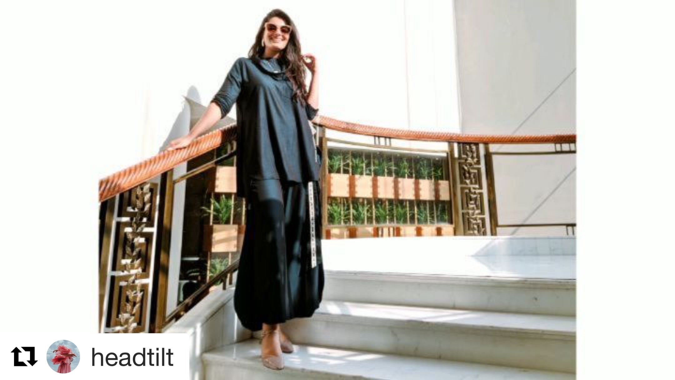 W Cowl Top And Tie Up Pants