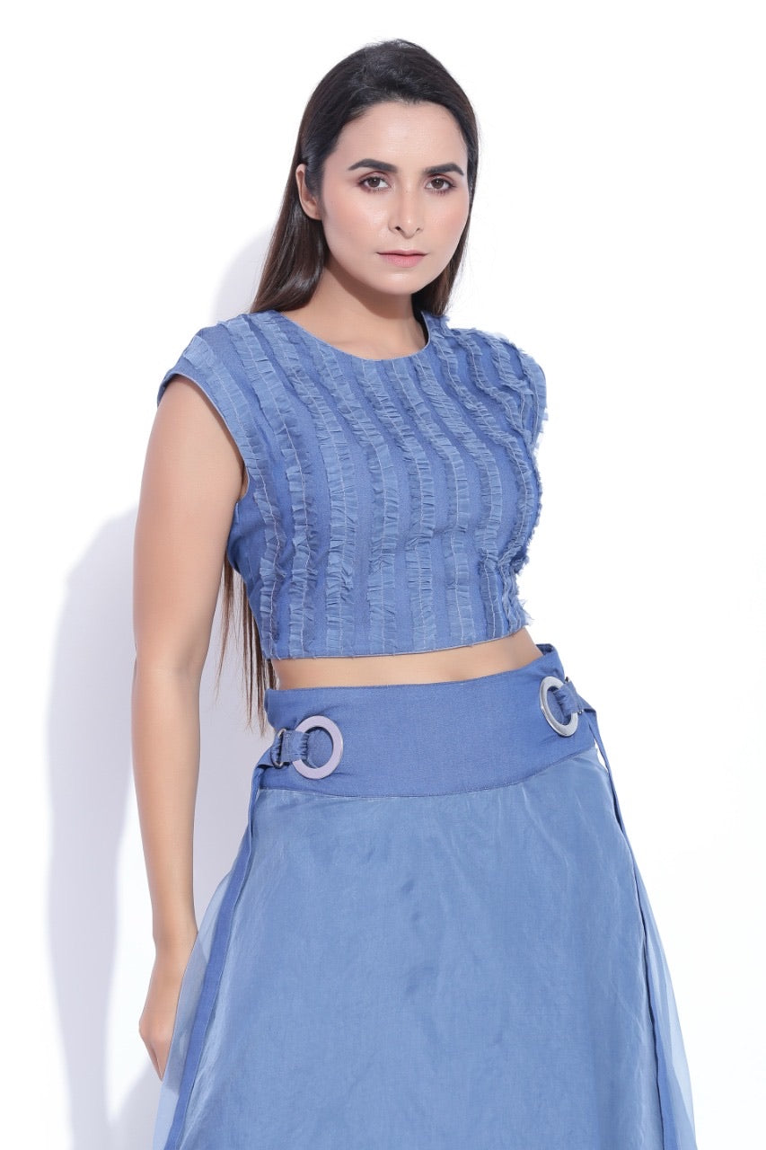 Crop Top With Organza Detailing