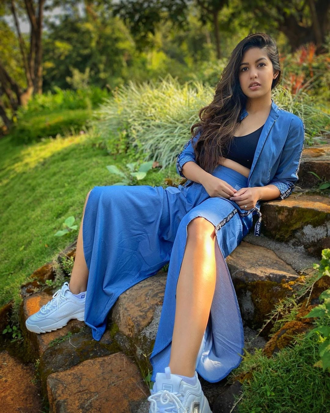 Flare Pant Crop Top And Jacket Set