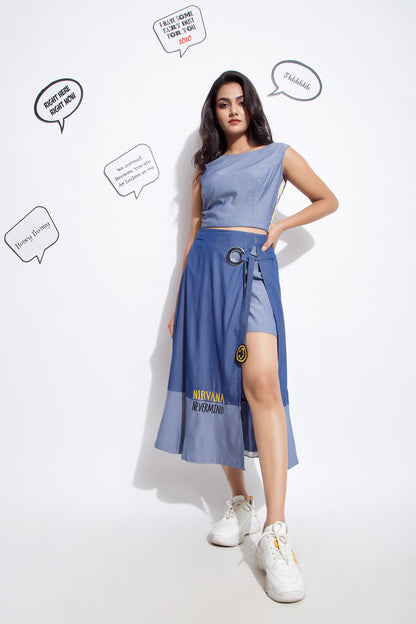 Inch Tape Crop Top And Nirvana Skirt